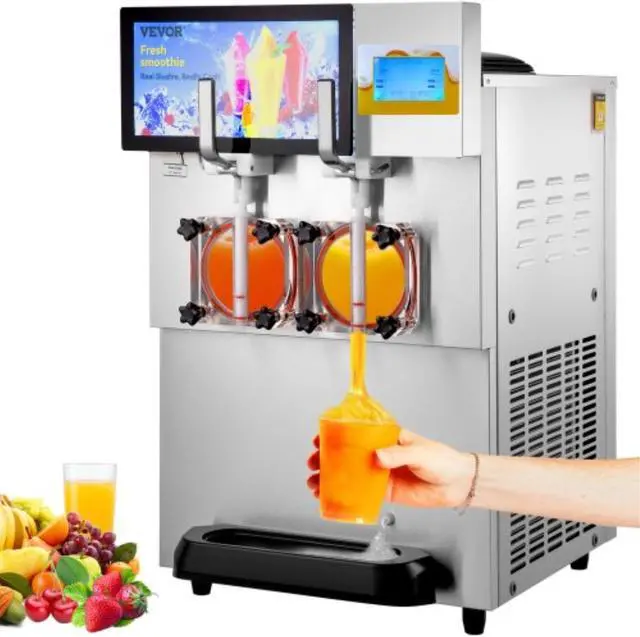 Main image of VEVOR Commercial Slushy Machine, 8L / 2.1 Gal Double Bowl Margarita Machine, 1155W Stainless Steel Margarita Smoothie Frozen Drink Maker, Slushie Machine for Party Cafes Restaurants Bars Home