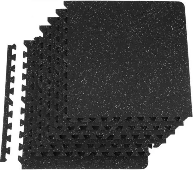 Main image of VEVOR 6 PCS 1/2 inch Thick Gym Floor Mats, 24" x 24" EVA Foam & Rubber Top Interlocking Workout Floor Mats with 24 sq.ft Coverage, Waterproof Exercise Puzzle Flooring for Gym, Home, Garage, Basement