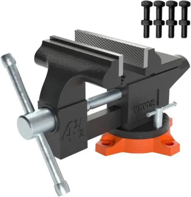 Main image of VEVOR 4.5" Bench Vise w/ Anvil 240Swivel Base Heavy Duty Multipurpose Vise
