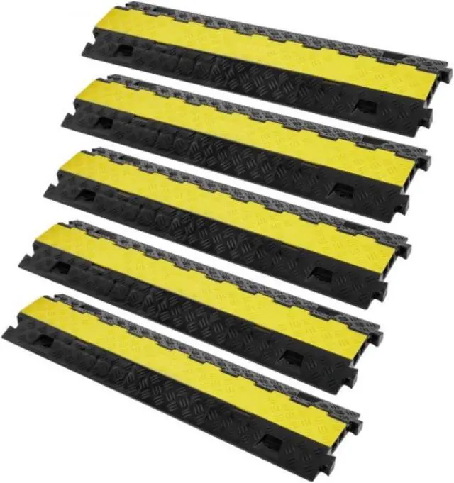 Main image of VEVOR 5PCs Cable Protector Ramp 2Channel 22000lbs Load TPU Wire Cable Cover Ramp