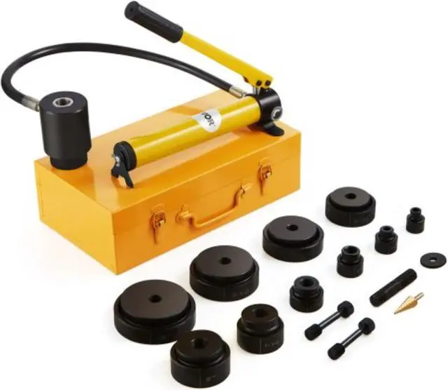 Main image of VEVOR 15 Ton Hydraulic Knockout Punch Driver Kit Hole Tool 1/2"-4" with 10 Dies