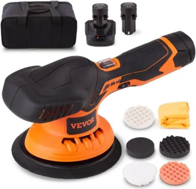 Main image of VEVOR Car Polisher Buffer Cordless Dual Action Polishing Machine 6" 2PCS Battery