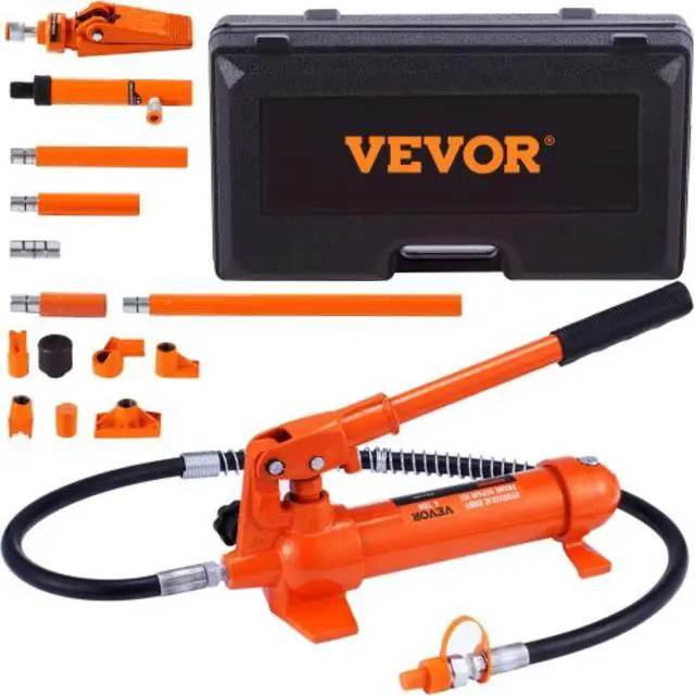 Main image of VEVOR 4 Ton/8800 LBS Porta Power, Portable Hydraulic Ram with 3.9 ft/1.2 m Oil Hose, Auto Body Frame Repair Kit with Storage Case for Car Repair, Truck, Farm