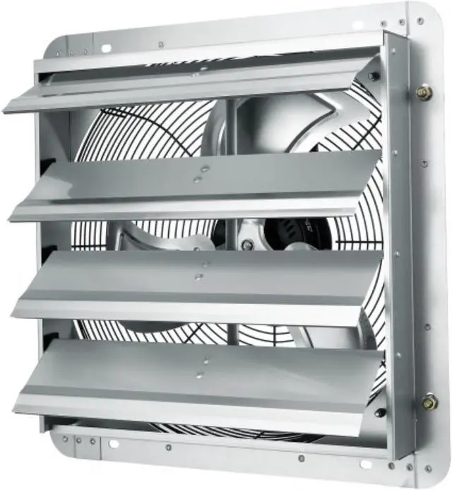 Main image of VEVOR Shutter Exhaust Fan, 16'' with Speed Controller, AC-motor, 2000 CFM, No Assembly Required Wall Mount Attic Fan, Ventilation and Cooling for Greenhouses, Garages, Sheds, FCC Listed
