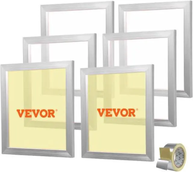 Main image of VEVOR Screen Printing Kit, 6 Pieces Aluminum Silk Screen Printing Frames, 18x20inch Silk Screen Printing Frame with 160 Count Mesh, High Tension Nylon Mesh and Sealing Tape for T-shirts DIY Printing