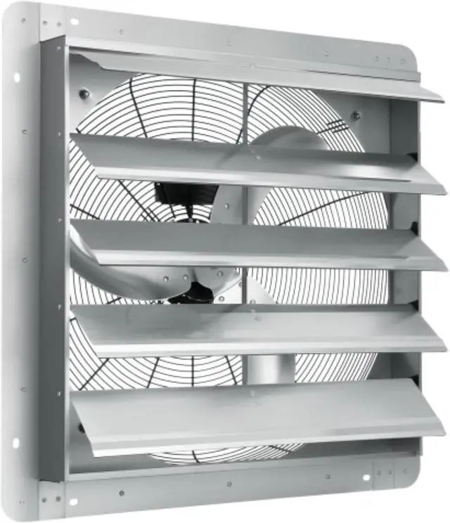 Main image of VEVOR Shutter Exhaust Fan, 24'' with Speed Controller, AC-motor, 3320 CFM, No Assembly Required Wall Mount Attic Fan, Ventilation and Cooling for Greenhouses, Garages, Sheds, FCC Listed