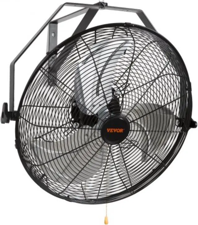 Main image of VEVOR Wall Mount Fan, 18 Inch, 3-speed High Velocity Max. 4150 CFM, Waterproof Oscillating Industrial Wall Fan, Commercial or Residential for Warehouse, Greenhouse, Workshop, Patio, Black, ETL Listed