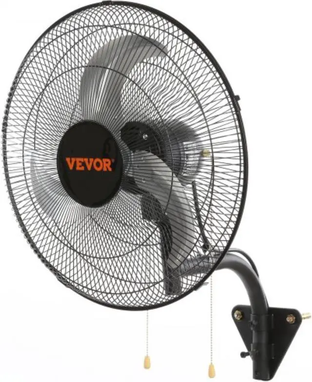 Main image of VEVOR Wall Mount Fan, 18 Inch, 3-speed High Velocity Max. 4000 CFM Oscillating Industrial Wall Fan, Commercial or Residential for Warehouse, Greenhouse, Workshop, Patio, Basement, Black, ETL Listed