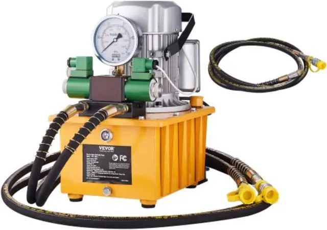 Main image of VEVOR Electric Hydraulic Pump, 10000 PSI 750W 110V 488 in/8L Capacity, Double Acting Solenoid Valve, Electric Driven Hydraulic Pump Power Pack Unit with Pedal Switch for Punching/Bending/Jack Machine