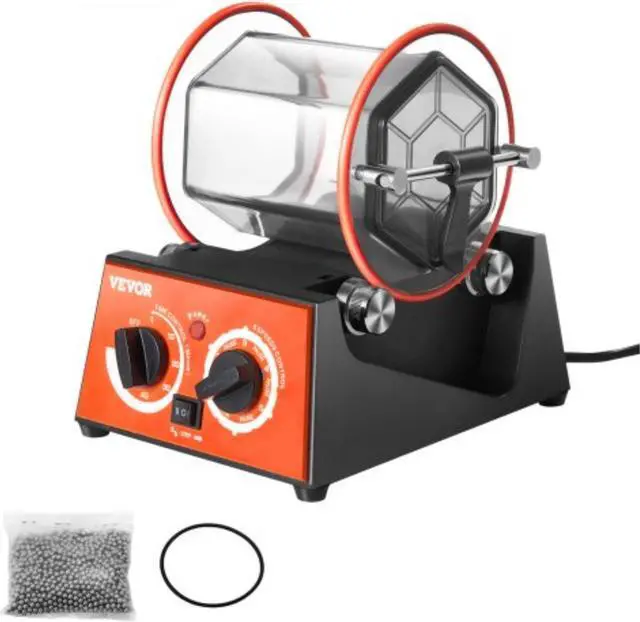 Main image of VEVOR Jewelry Polisher Tumbler, 6.6lbs/3kg Capacity Mini Rotary Tumbler Machine with 0-60 Minutes Timer, 5 Speeds Jewelry Rotary Finisher for Surface Polishing Grinding Buffing Gemstones Jewels Coins