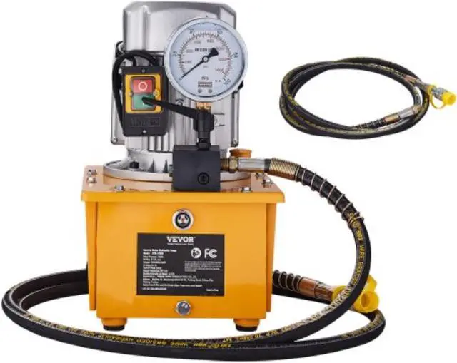 Main image of VEVOR Electric Hydraulic Pump, 10000 PSI 750W 110V, 488 in/8L Capacity, Single Acting Manual Valve, Electric Driven Hydraulic Pump Power Pack Unit with Lever Switch for Punching/Bending/Jack Machines