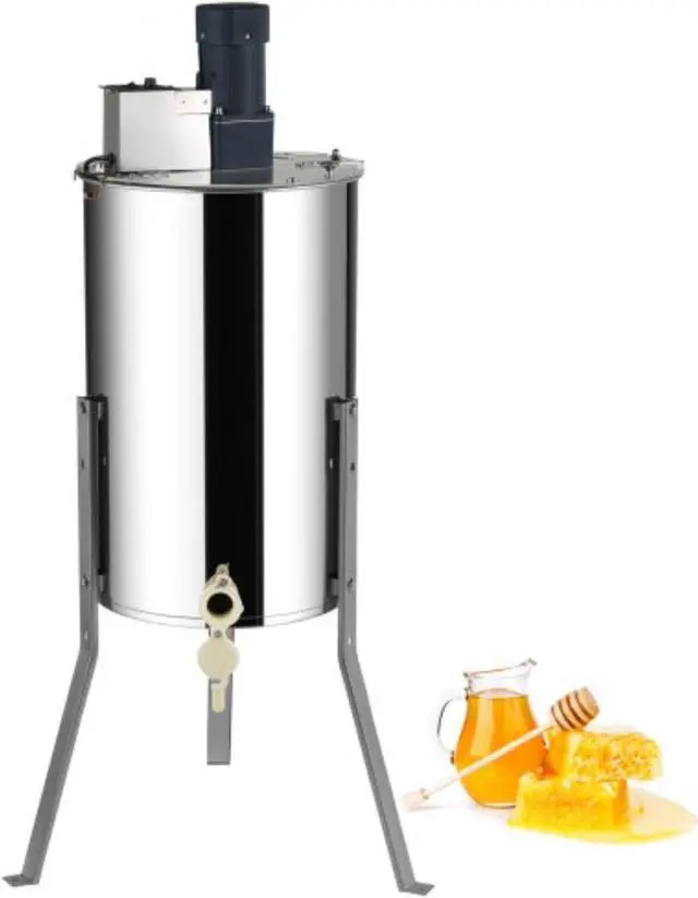 Main image of VEVOR Electric Honey Extractor, 2/4 Frames Honey Spinner Extractor, Stainless Steel Beekeeping Extraction, Honeycomb Drum Spinner with Lid, Apiary Centrifuge Equipment with Height Adjustable Stand