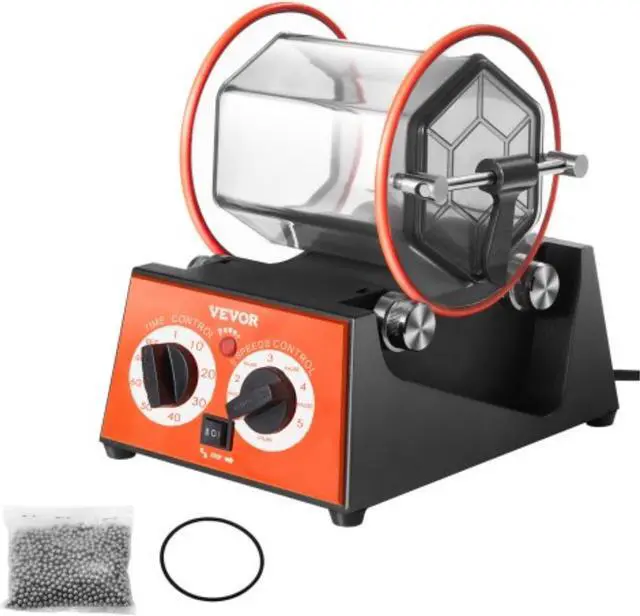 Main image of VEVOR Jewelry Polisher Tumbler, 11lbs/5kg Capacity Mini Rotary Tumbler Machine with 0-60 Minutes Timer, 5 Speeds Jewelry Rotary Finisher for Surface Polishing Grinding Buffing Gemstones Jewels Coins
