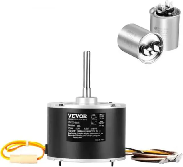 Main image of VEVOR Condenser Fan Motor 5KCP39GFS166S, 3S003, 1/5 HP 208-230V, 825RPM, OEM Standard Upgraded Replacement Condenser Motor Reversible Rotating, Explosion-proof CBB65 7.5F/370V Capacitor