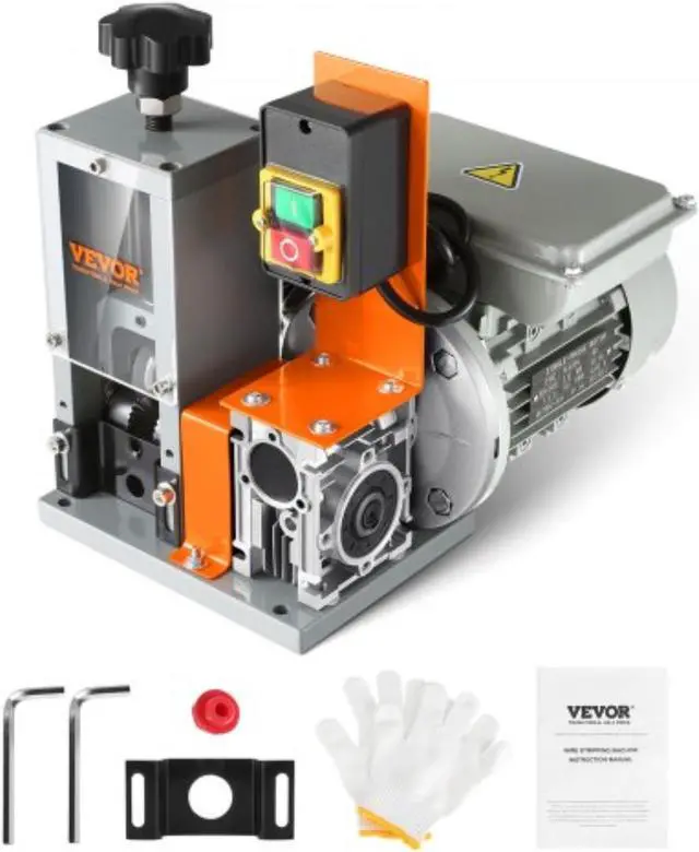 Main image of VEVOR Automatic Wire Stripping Machine, 0.06''-0.98'' Electric Motorized Cable Stripper, 180 W, 60 ft/min Wire Peeler with Visible Stripping Depth Reference, for Scrap Copper Recycling