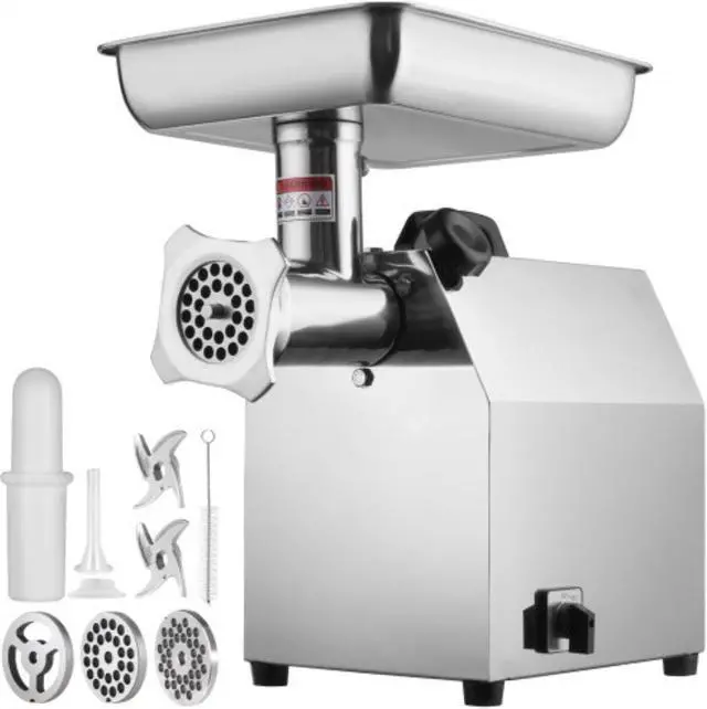 Main image of VEVOR Electric Meat Grinder, 794 Lb/H Capacity, 1100W (4600W MAX) Industrial Meat Mincer with 2 Blade, 3 Grinding Plates, Sausage Tubes 304 Stainless Steel Commercial Meat Grinder, ETL Listed