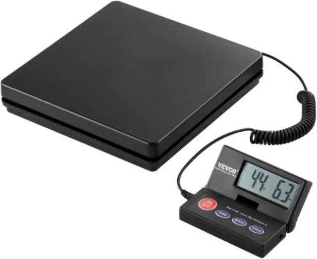 Main image of VEVOR Digital Shipping Scale, 110 lbs x 0.07 oz. Heavy Duty Postal Scale with Timer, Tare, Hold Function, 90 Foldable LCD Screen Package Scale for Laggage, Home, Post Office, AC/DC Powered, FCC Liste