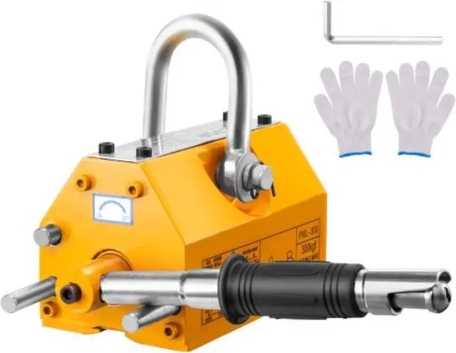 Main image of VEVOR Magnetic Lifter, 660 lbs/300 kg Pulling Capacity, 2.5 Safety Factor, Neodymium & Steel, Lifting Magnet with Release, Permanent Lift Magnets, Heavy Duty Magnet for Hoist, Shop Crane, Block, Board