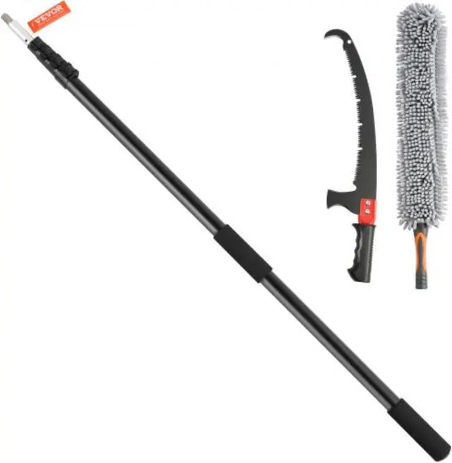 Main image of VEVOR Manual Pole Saw, 4.9-20 ft Extendable Tree Pruner, Sharp Steel Blade for High Branches Trimming, with Lightweight Aluminum Alloy Handle and a Chenille Brush, for Pruning Palms and Shrubs