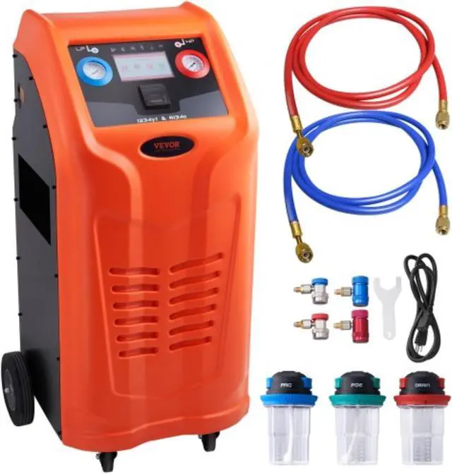 Main image of VEVOR Fully Automatic Refrigerant Recovery Machine - Dual Cylinder AC Recovery Machine Kit Built in Compressor/Electronic Scale/Filter/ Recovery Tank, Recovery Machine HVAC Only for R134A+R1234YF
