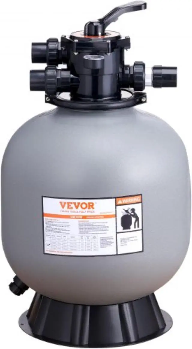 Main image of VEVOR Sand Filter, 22-inch, Up to 55 GPM Flow Rate, Above Inground Swimming Pool Sand Filter System with 7-Way Multi-Port Valve, Filter, Backwash, Rinse, Recirculate, Waste, Winter, Closed Functions