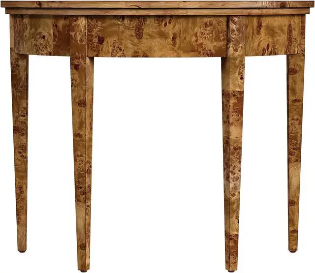 Alt view image 2 of 11 - Butler Specialty Company Hampton Demilune Traditional Burl 36" Console Table, Light Brown