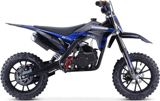 Alt view image 2 of 12 - MotoTec Thunder 50cc 2-Stroke Kids Gas Dirt Bike Blue