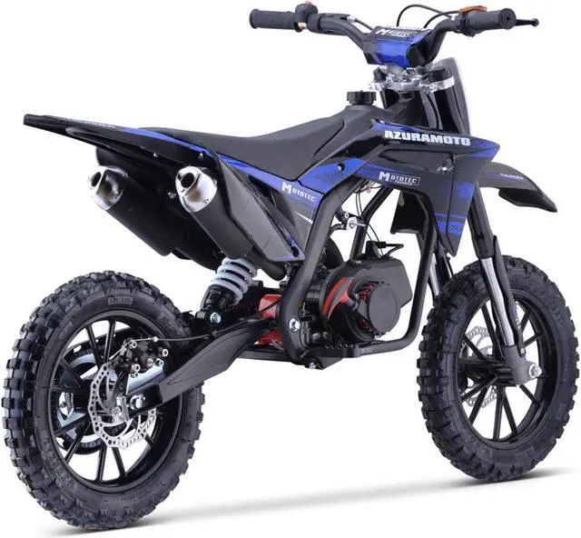 Alt view image 3 of 12 - MotoTec Thunder 50cc 2-Stroke Kids Gas Dirt Bike Blue