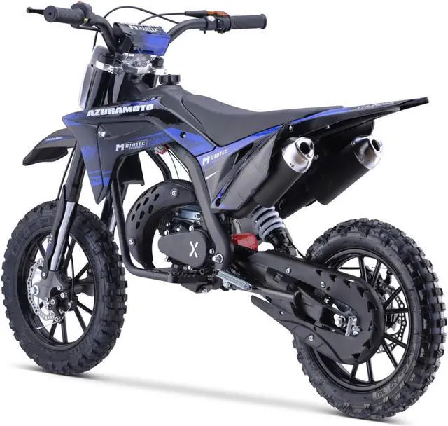 Alt view image 5 of 12 - MotoTec Thunder 50cc 2-Stroke Kids Gas Dirt Bike Blue