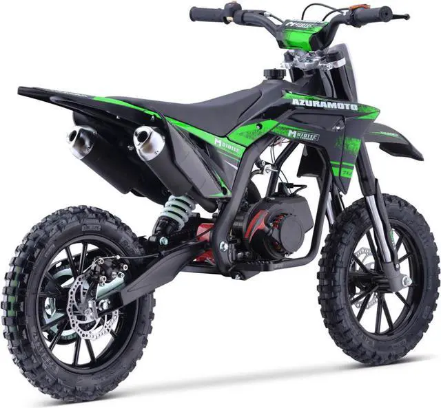 Alt view image 3 of 12 - MotoTec Thunder 50cc 2-Stroke Kids Gas Dirt Bike Green
