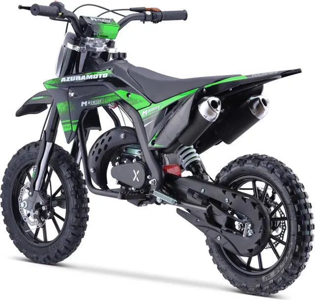 Alt view image 5 of 12 - MotoTec Thunder 50cc 2-Stroke Kids Gas Dirt Bike Green