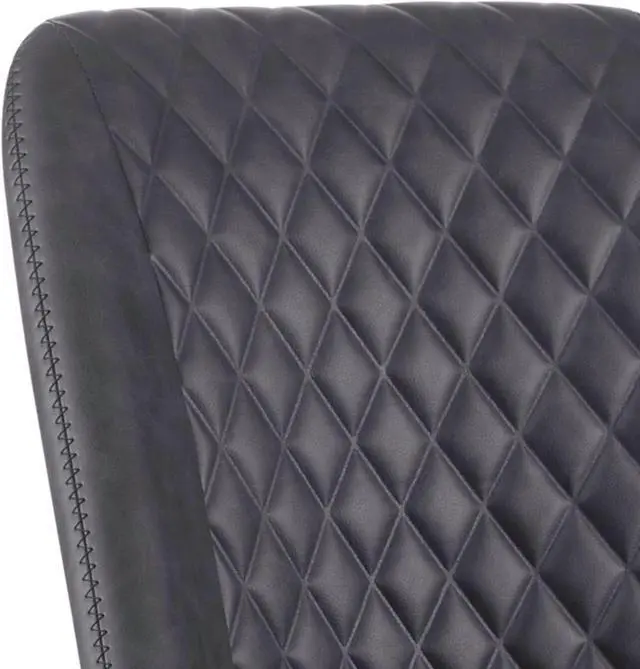 Alt view image 2 of 3 - Diamond Pattern Stitched Leatherette Office Chair with Star Base, Gray