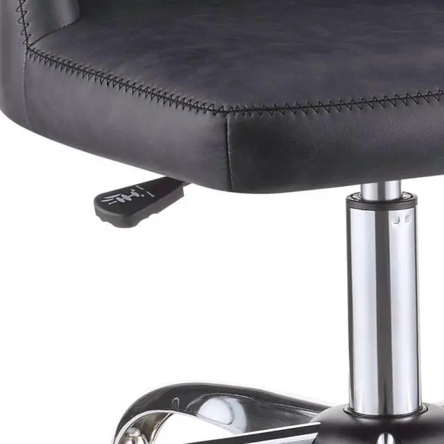 Alt view image 3 of 3 - Diamond Pattern Stitched Leatherette Office Chair with Star Base, Gray