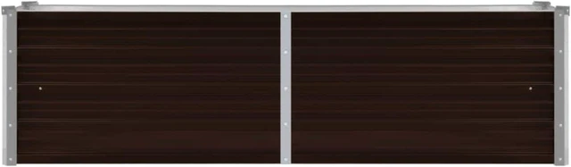 Alt view image 3 of 5 - vidaXL Garden Raised Bed Brown 63"x15.7"x17.7" Galvanized Steel