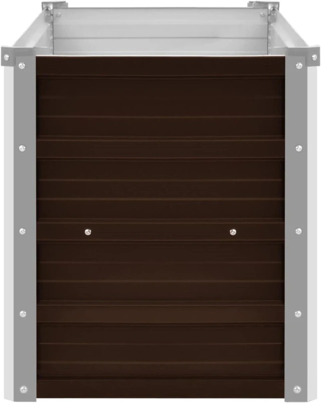 Alt view image 4 of 5 - vidaXL Garden Raised Bed Brown 63"x15.7"x17.7" Galvanized Steel