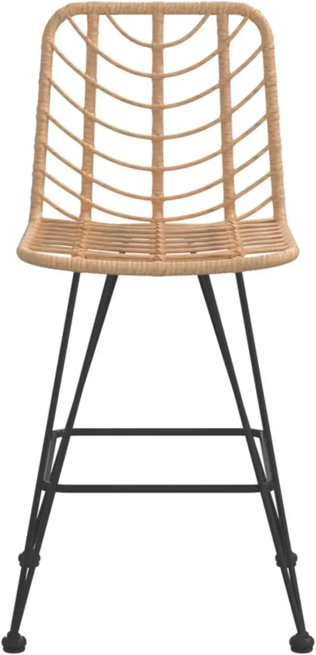 Alt view image 4 of 11 - vidaXL Bar Stools 2 pcs 17.7"x22"x40.7" PE Rattan and Steel