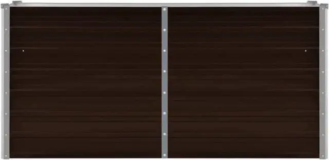 Alt view image 3 of 10 - vidaXL Garden Raised Bed Brown 63"x15.7"x30.3" Galvanized Steel