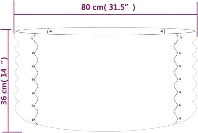 Alt view image 5 of 6 - vidaXL Garden Planter Anthracite Galvanized Steel Large Garden Planter