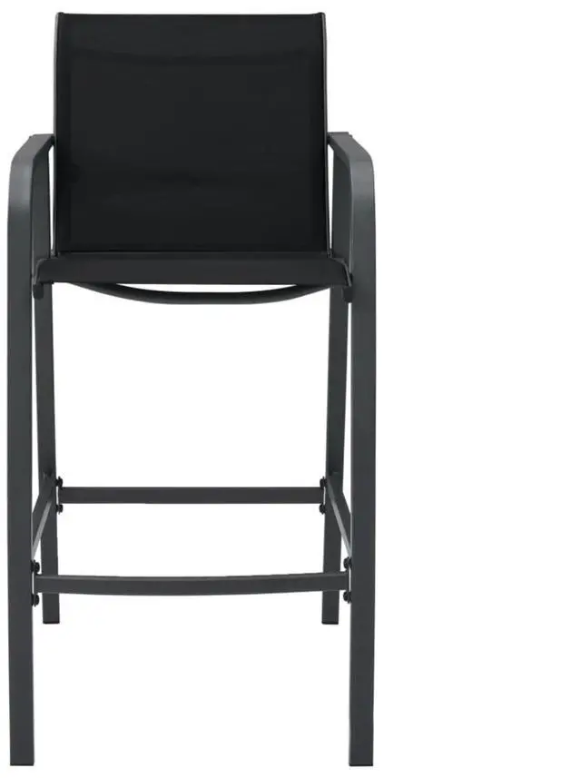 Alt view image 3 of 11 - vidaXL Patio Bar Chairs 2 pcs Black Textilene