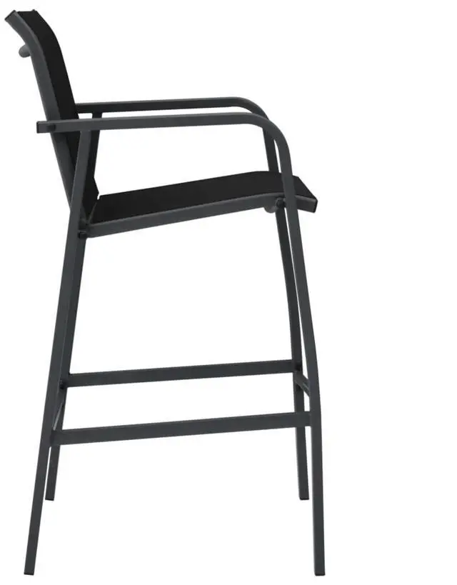 Alt view image 4 of 11 - vidaXL Patio Bar Chairs 2 pcs Black Textilene