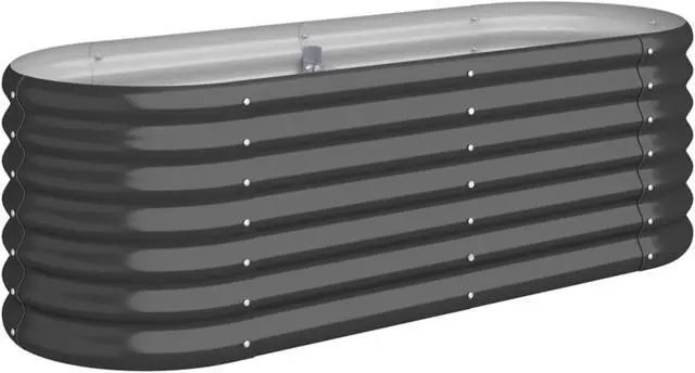 Alt view image 2 of 10 - vidaXL Garden Raised Bed Powder-coated Steel 44.9"x15.7"x14.2" Anthracite