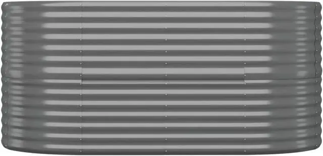 Alt view image 3 of 6 - vidaXL Garden Raised Bed Anthracite Galvanized Steel Large Durable