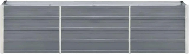 Alt view image 2 of 8 - vidaXL Garden Raised Bed Galvanized Steel 94.5"x15.7"x17.7" Gray