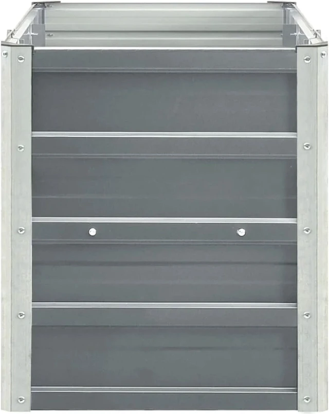 Alt view image 3 of 8 - vidaXL Garden Raised Bed Galvanized Steel 94.5"x15.7"x17.7" Gray
