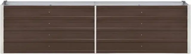 Alt view image 2 of 10 - vidaXL Garden Raised Bed Galvanized Steel 94.5"x15.7"x17.7" Brown