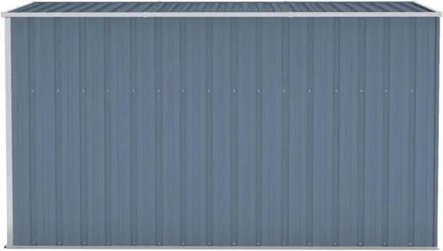 Alt view image 4 of 11 - vidaXL Wall-mounted Garden Shed Gray 46.5"x113.4"x70.1" Galvanized Steel