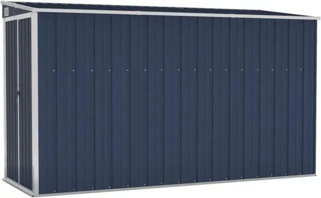 Alt view image 2 of 10 - vidaXL Wall-mounted Garden Shed Anthracite 46.5"x113.4"x70.1" Steel
