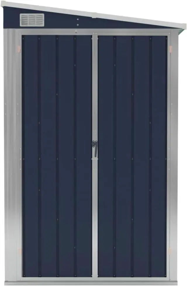 Alt view image 3 of 10 - vidaXL Wall-mounted Garden Shed Anthracite 46.5"x113.4"x70.1" Steel