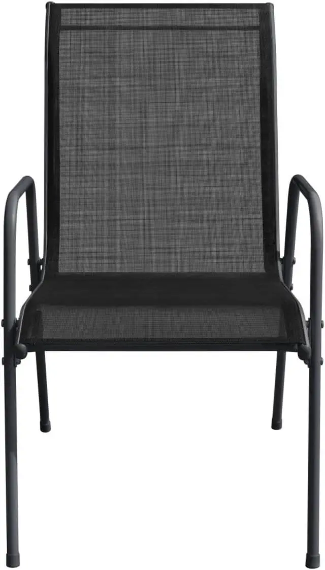 Alt view image 4 of 7 - vidaXL Patio Chairs 4 pcs Steel and Textilene Black