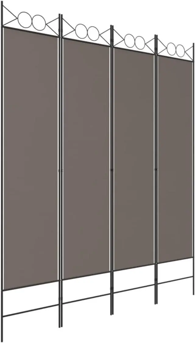 Alt view image 2 of 10 - vidaXL 4 Panel Room Divider Folding Partition Privacy Screen Anthracite Fabric